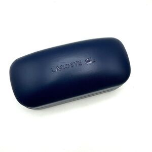 LACOSTE Dark Navy Smooth Faux Leather Clamshell Eye Glass Case